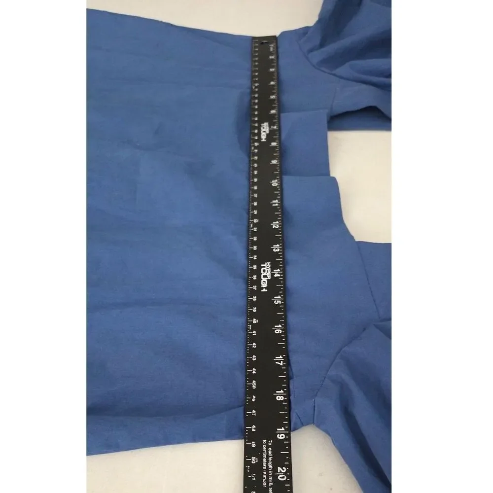 Hunter Bell Waverly Maxi Dress Womens Blue Poplin Cotton Size L Puff Sleeves - Picture 6 of 7